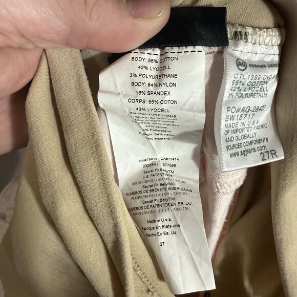 AG Adriano Goldschmied X A Pea In The Pod Pink Maternity Skinny Jeans Size 27 - Picture 9 of 9